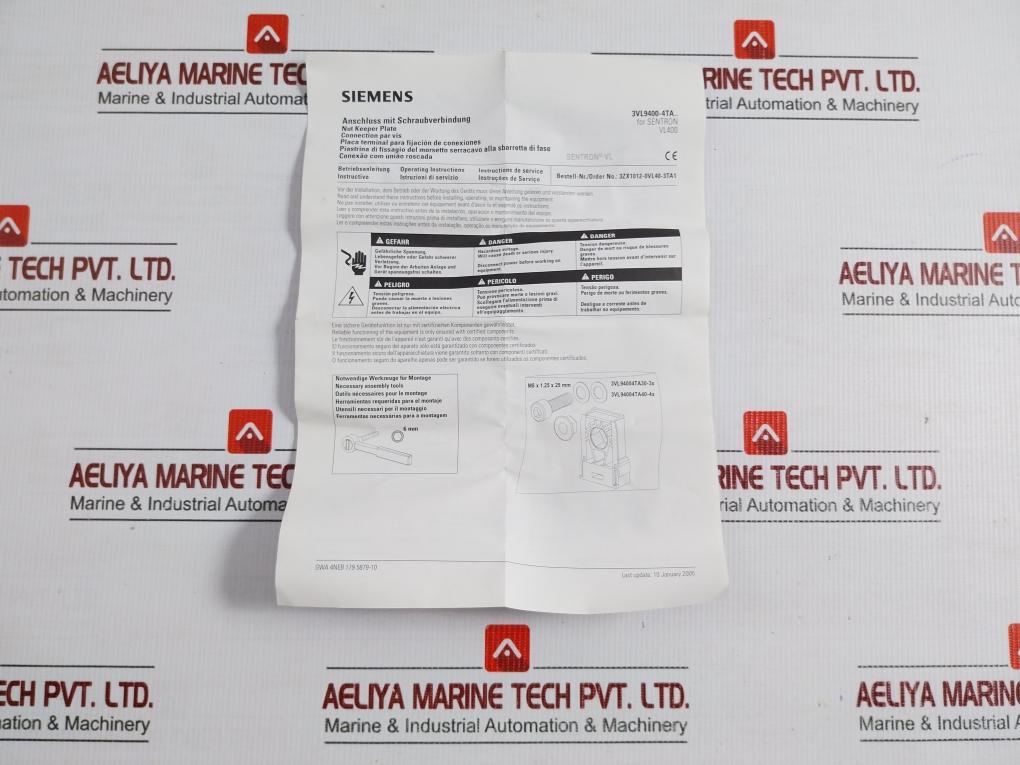 3Vl4740-2Dc36-0Aa0 Molded Case Circuit Breaker Siemens 415V 50/60 Hz