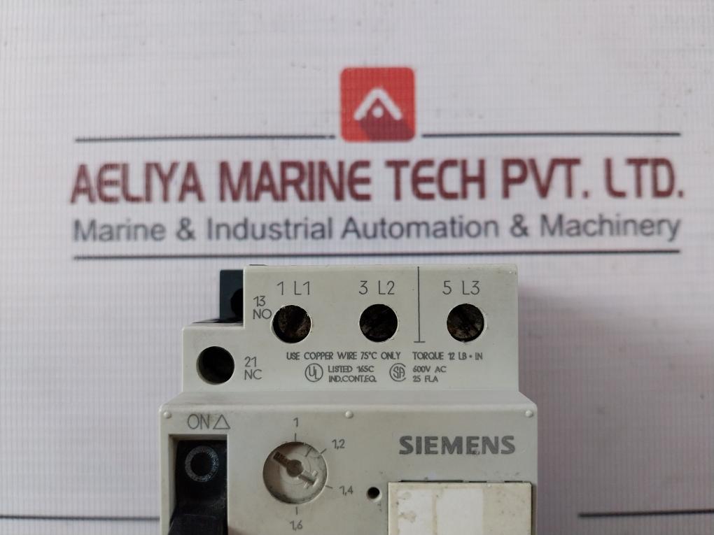 Siemens 3Vu1300-1Mg00 Circuit Breaker Ac-3 50/60Hz I: 19A G/9250A111