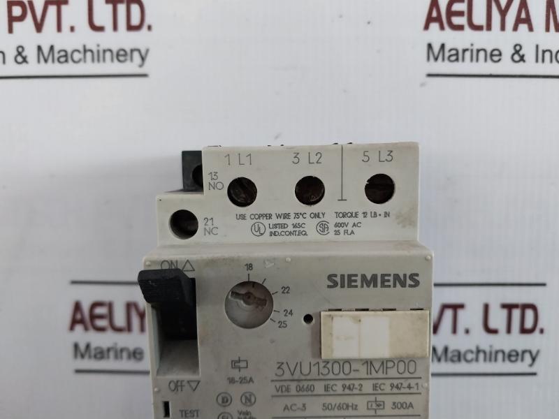 Siemens 3Vu1300-1Mp00 Power Protection Switch Circuit Breaker 18-25A