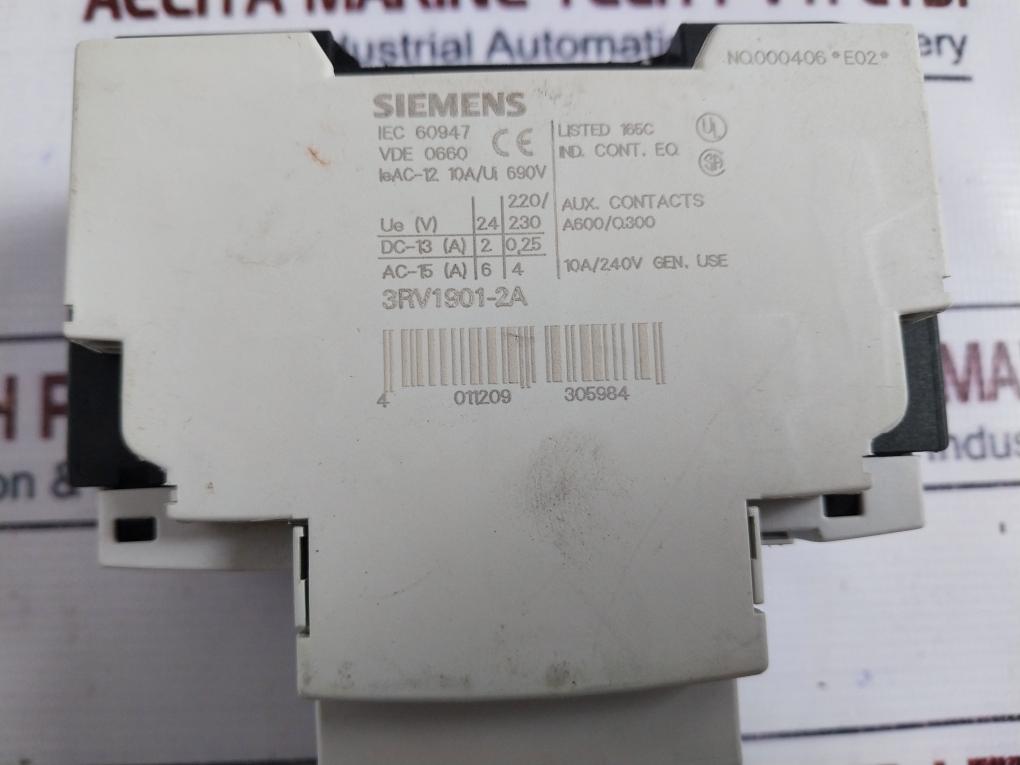 Siemens 3rv1021-1ka10 Circuit Breaker 690v 163a