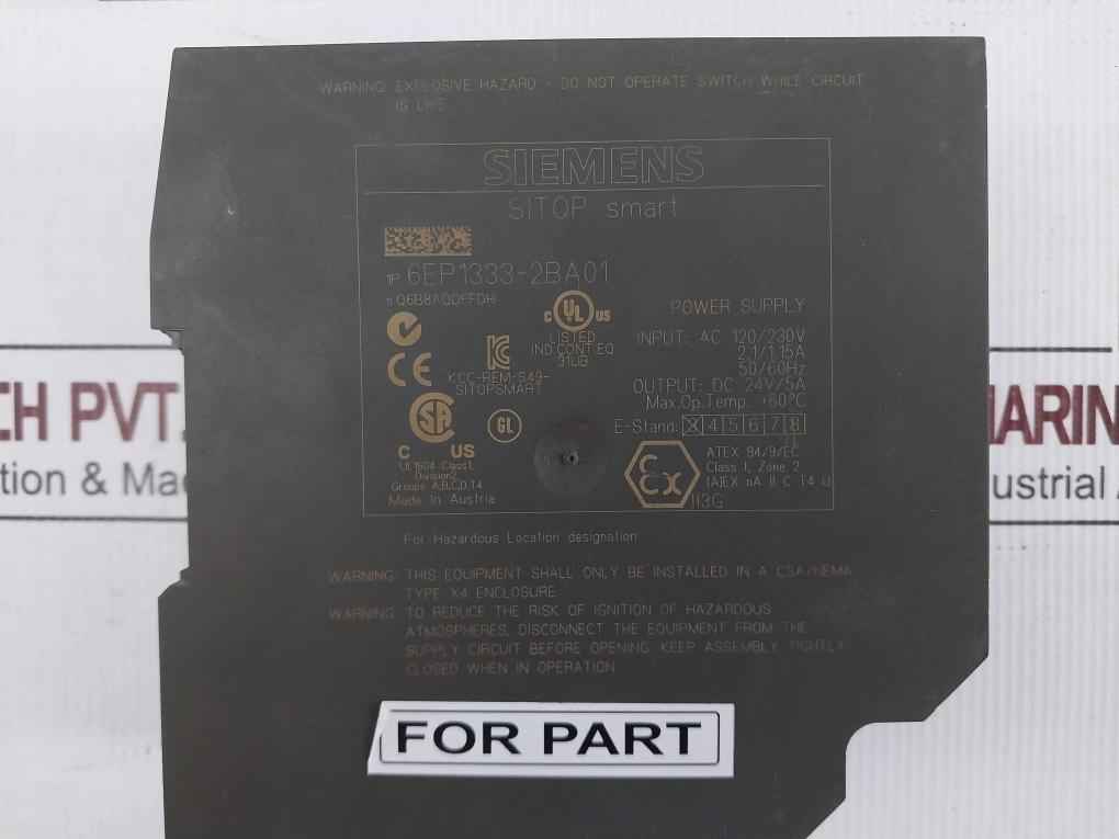 Siemens 6Ep1333-2Ba01 Siemens Sitop Smart Power Supply Module(Not Working)