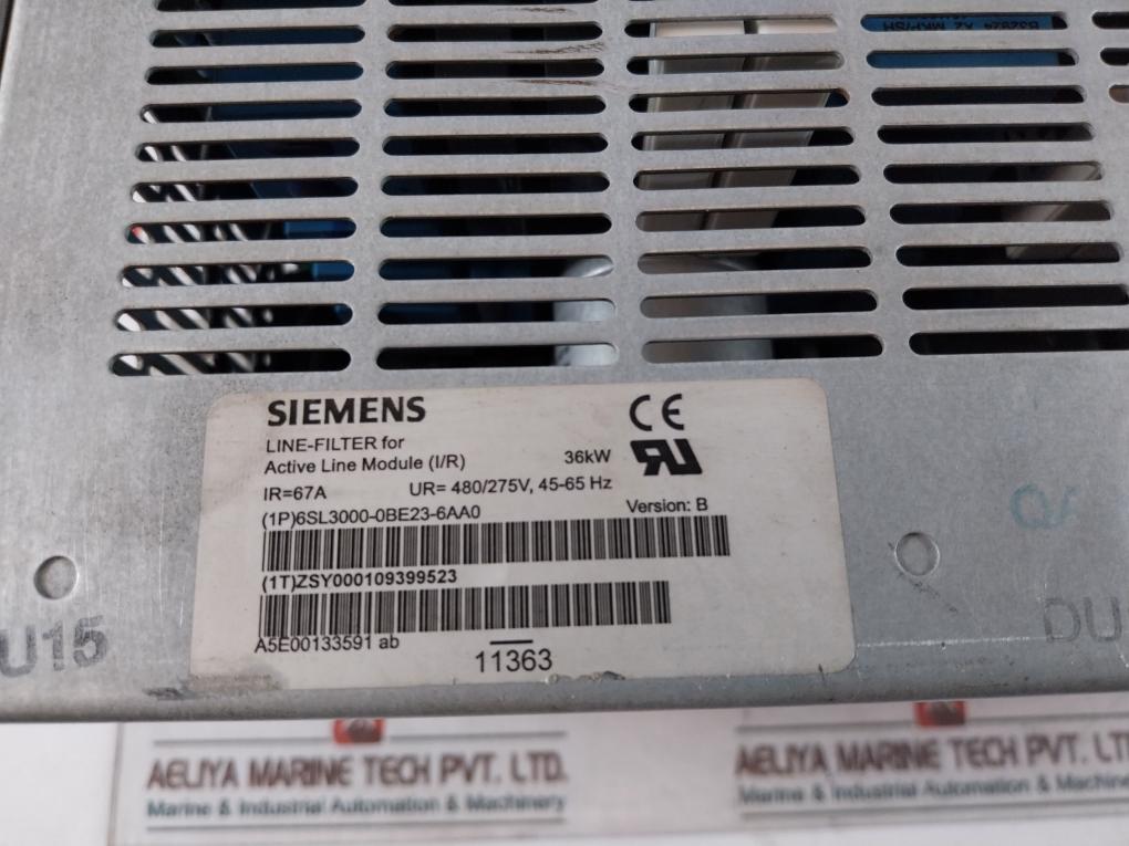 Siemens 6Sl3000-0Be23-6Aa0 Line-filter For Active Line Module Ver B