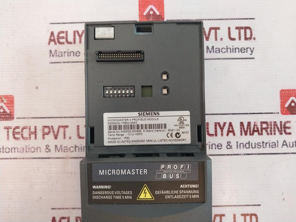 Siemens Ag 6se6400-1pb00-0aa0 Micromaster 4 Profibus Module Ip20