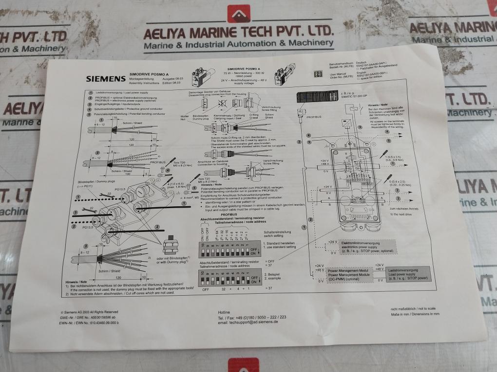 Siemens 6Sn2155-2Bf21-1Ba1 Simodrive Posmo A 300W