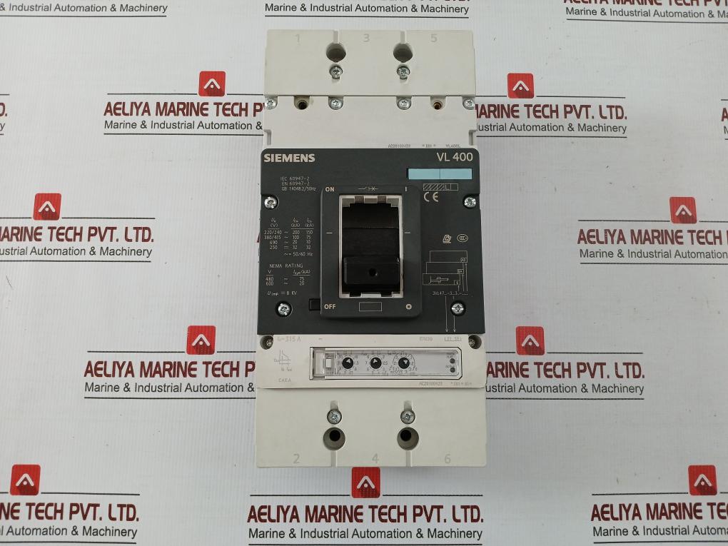 Siemens Molded Case Circuit Breaker 480V 75Ka 50/60Hz Part No 3Vl4740-3Aa36-0Aa0