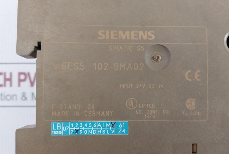Siemens Plc Cpu Module 24Vdc 1A 6Es5 102-8Ma02 Sku:199868