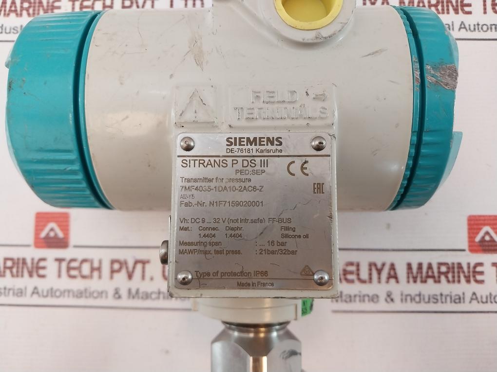 Siemens 7mf4035-1da10-2ac6-z Sitrans P Ds Iii Pressure Transmitter Ip66