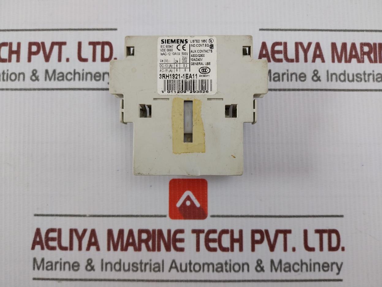 Siemens 3Rh1921-1Ea11 Auxiliary Switch Block A300/Q300,10A/240V