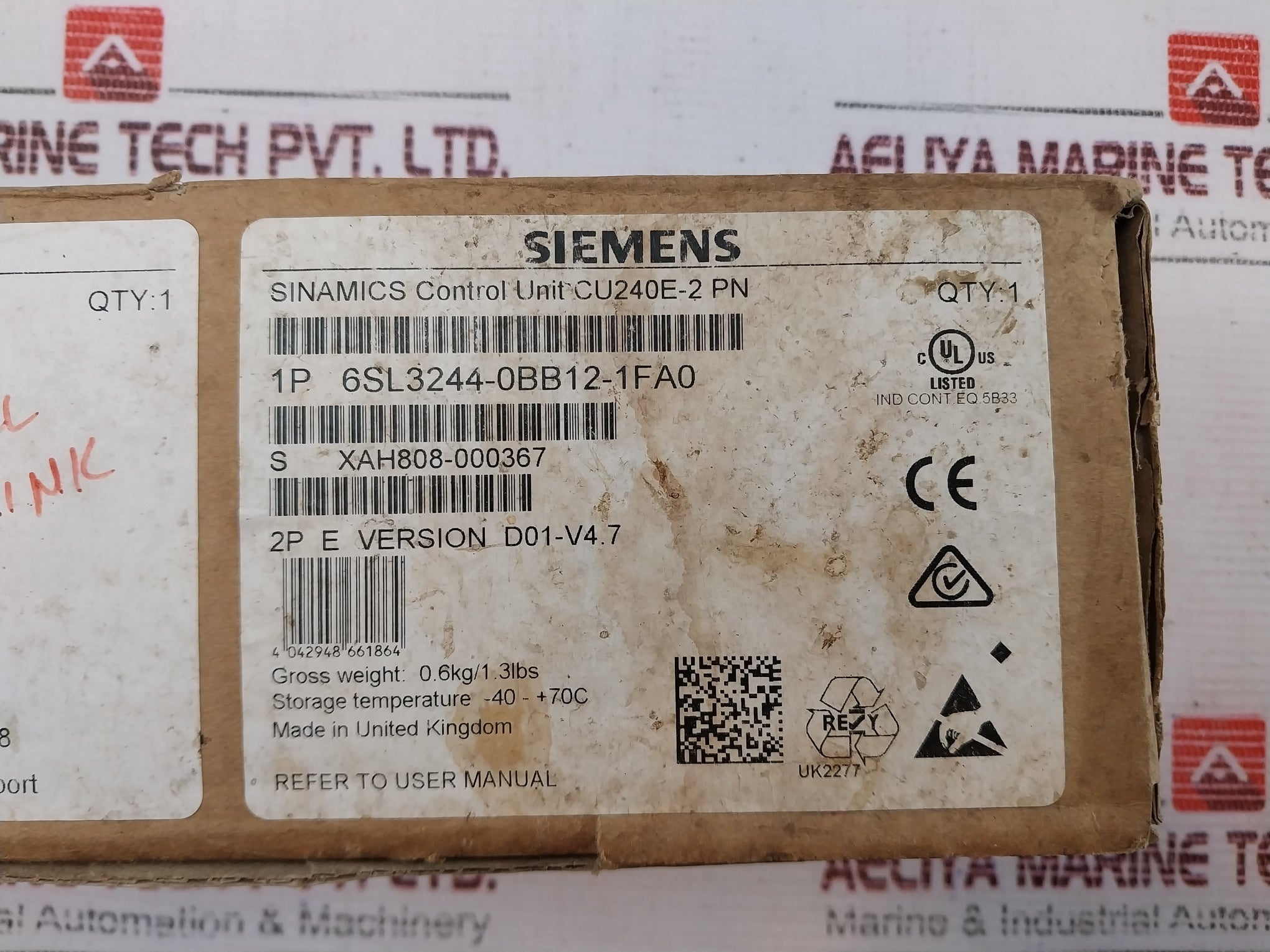 Siemens 6Sl3244-0Bb12-1Fa0 Control Unit