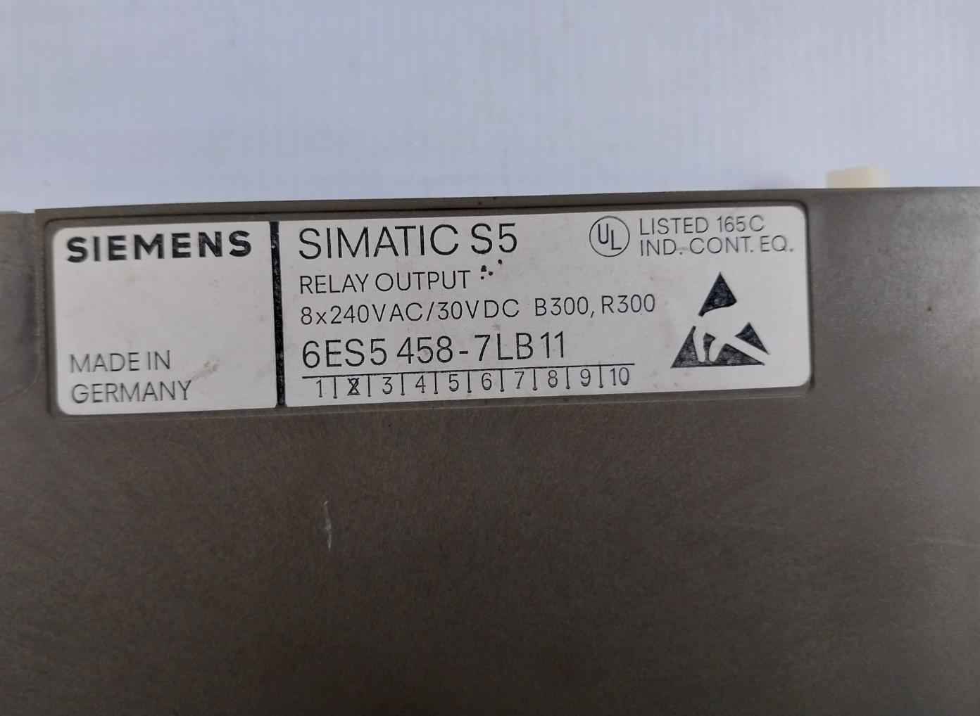 Siemens Simatic S5 6Es5 458-7Lb11 Relay Output Module 240V Ac 30V Dc