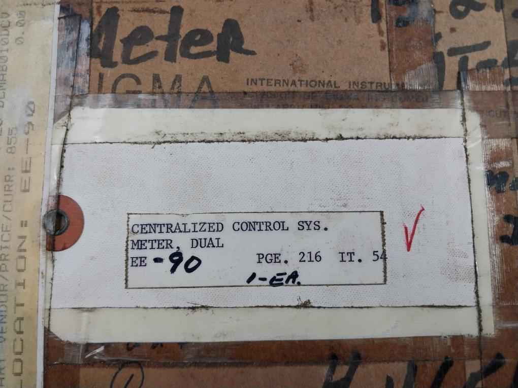 Sigma 1251Vb Dual Panel Meter 82-8143-000, 82-8138-000, 52-8887-000