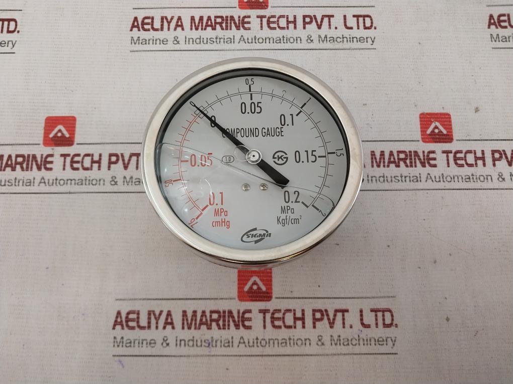 Sigmatech Cmhg Compound Gauge -0.1 To 0.2 Mpa 1.0