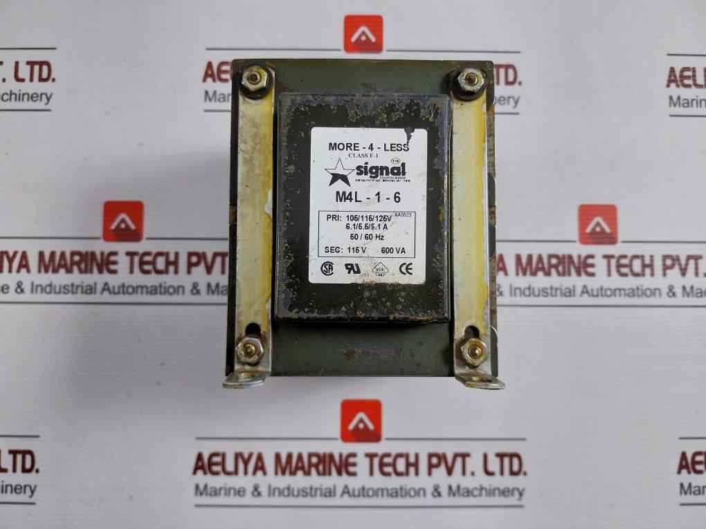 Signal M4L-4-6 Transformer 115V 600Va 50/60Hz Class F-1