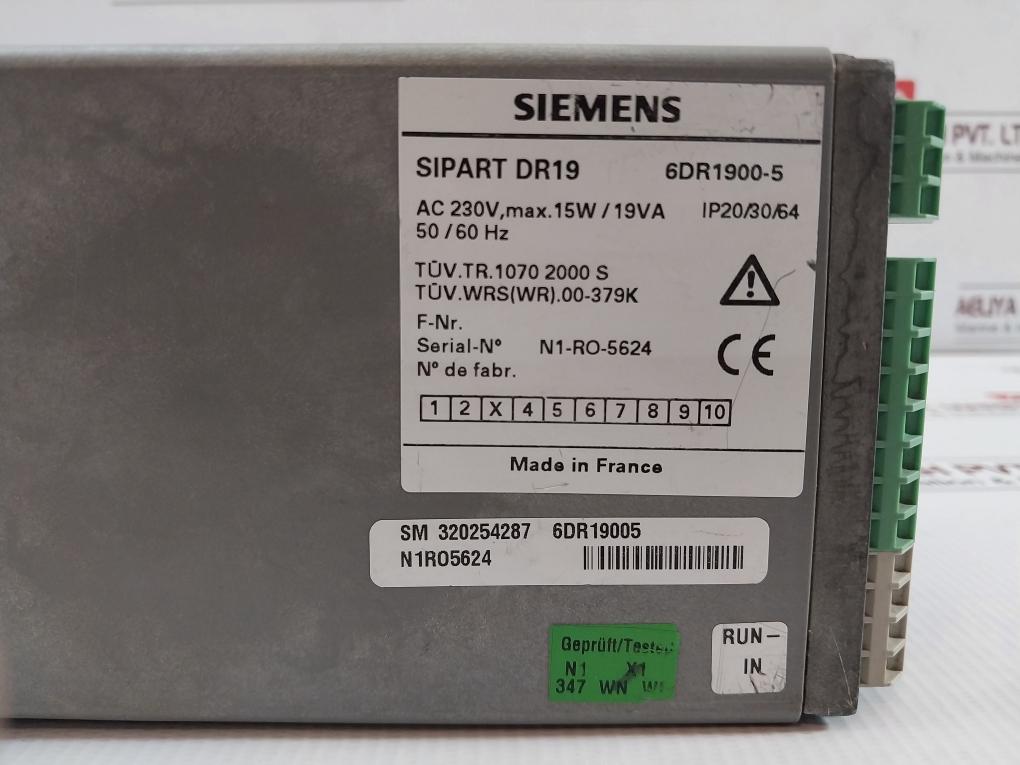 Sipart Process Controller 6Dr1900-5 Dr19 Siemens Ac 230V, Max.15W/19Va 50/60Hz