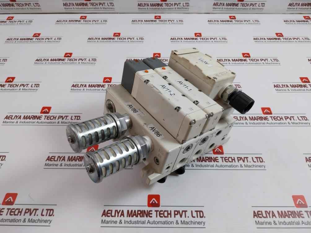 Smc Vv5Q51-03Btu-w-q Pneumatic Solenoid Valve Manifold