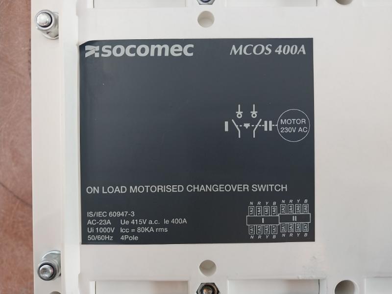 Socomec Mcos 400A Bypass Changeover Switch Ac-23A Gmc04004Poi 50/60Hz 4 Pole