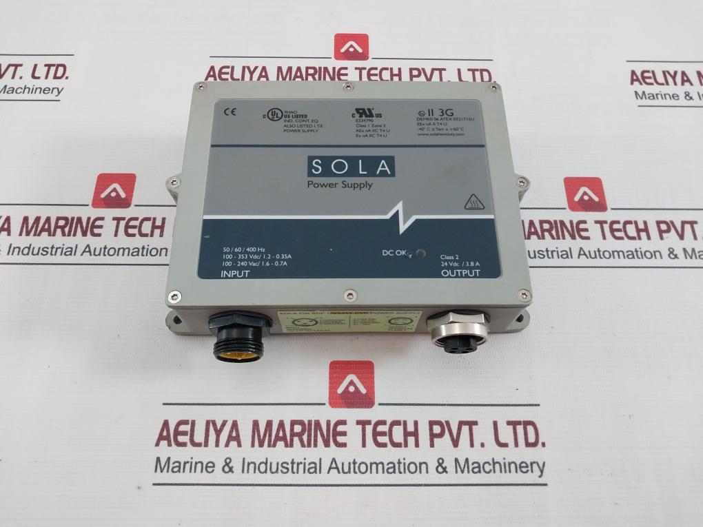 Sola Scp 100S24X-dvn Power Supply Demko 06 Atex 0521715U -40°C Tam +60°C