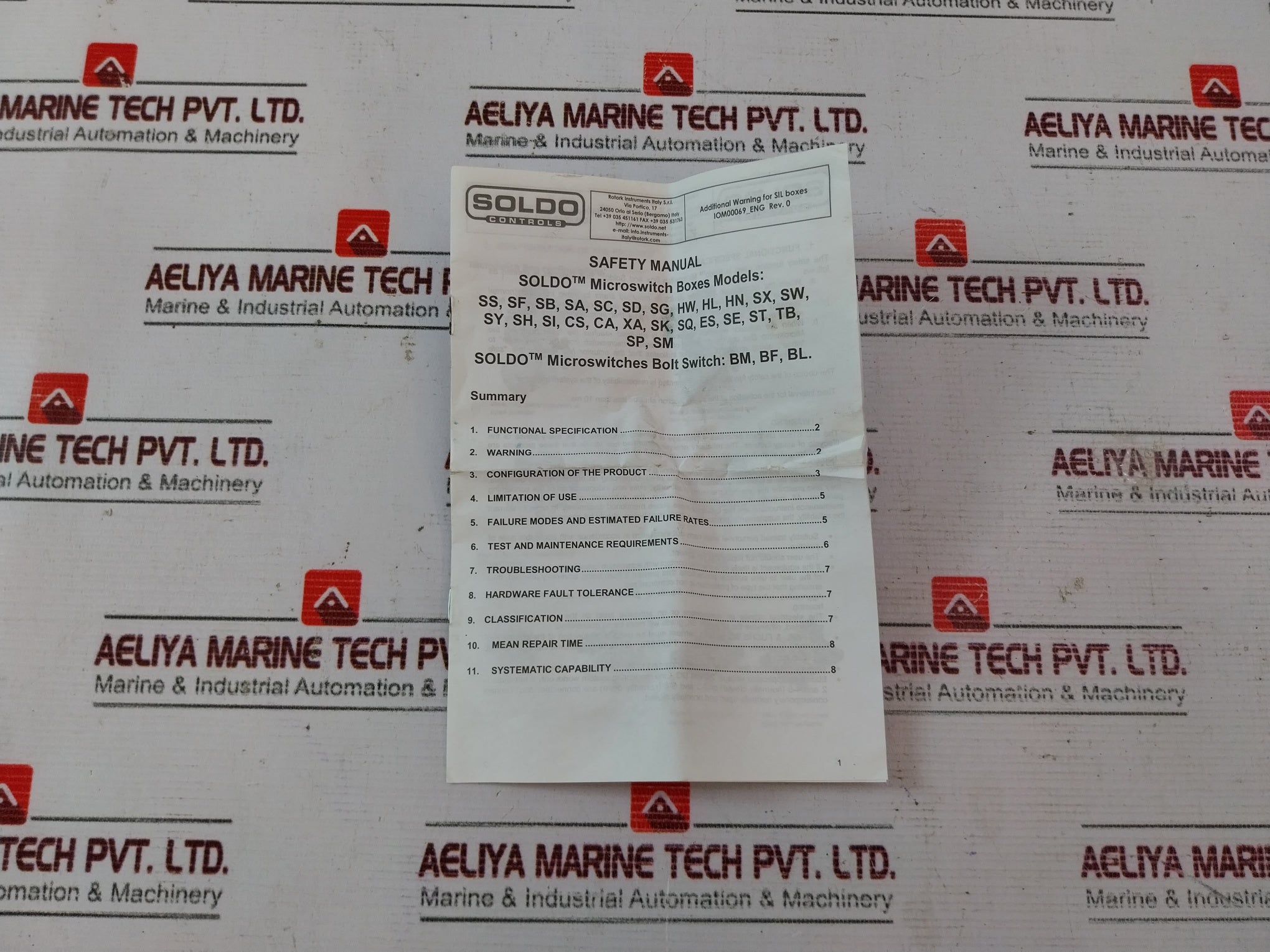 Soldo Controls Sf62281-n0C11A4 Limit Switch Ip66/67