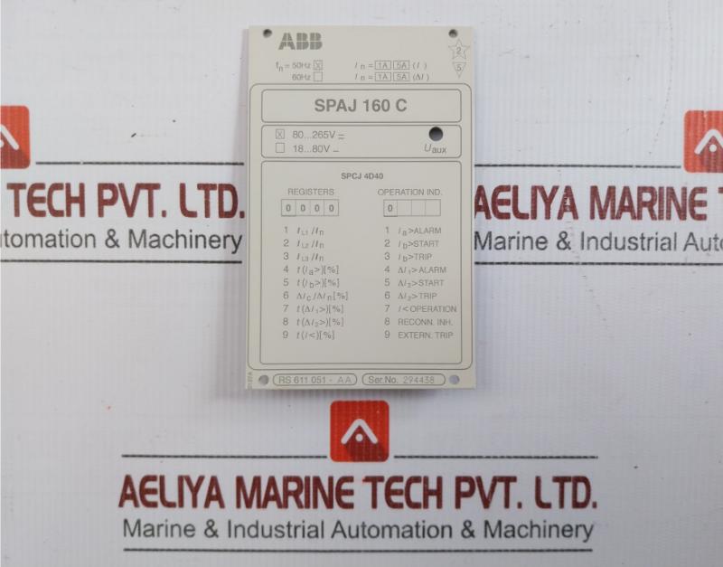 Spaj 160 C-aa Capacitor Protection Relay 80-265V Ac Dc Abb