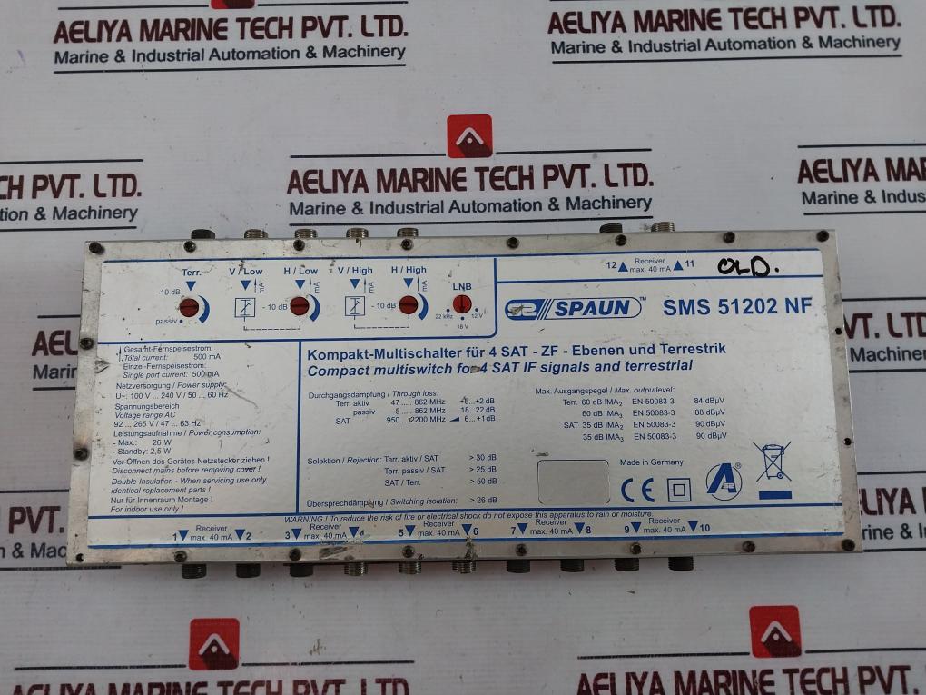 Spaun SMS 51202 NF Compact Multiswitch For 4 Sat IF Signals And Terrestrial