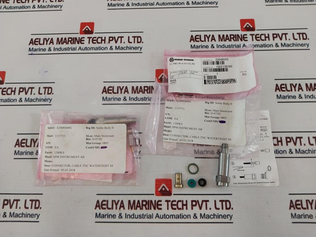 Lot Of 2X SPM INSTRUMENT 22648593 13008 TNC Watertight SS Cable Connector Kit