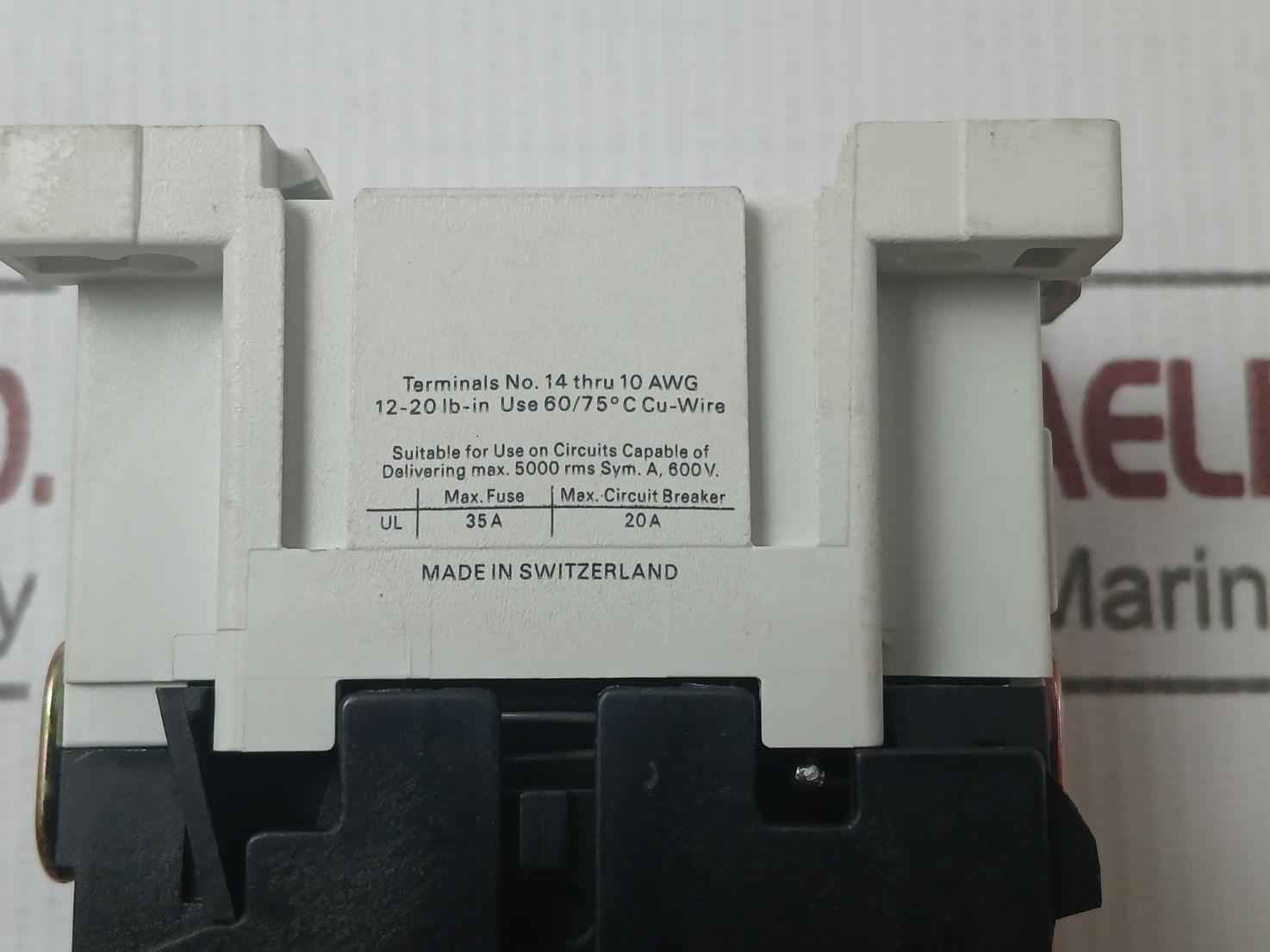Sprecher+Schuh Ca3-12-10 Contactor Motor 50/60 Hz