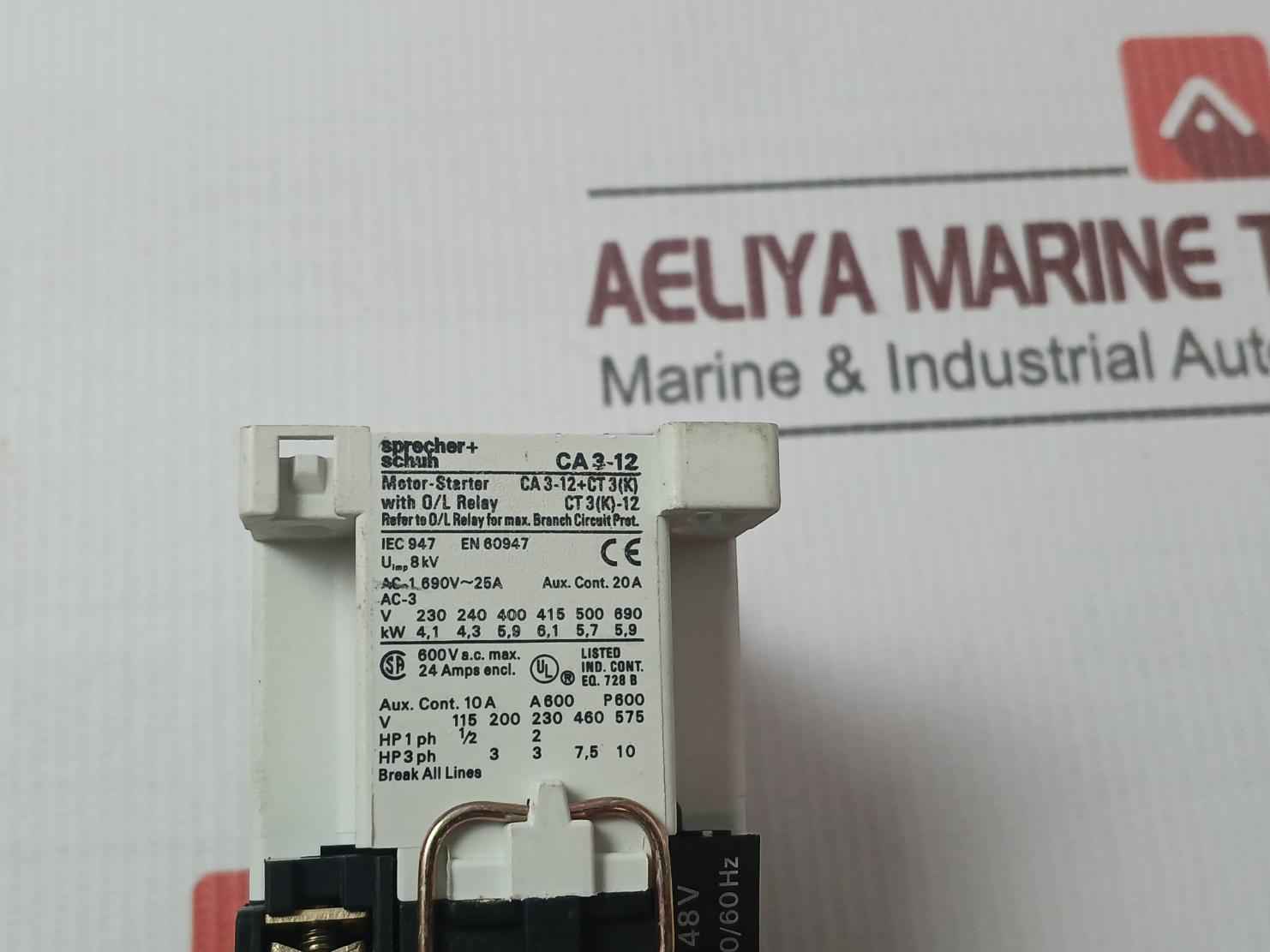 Sprecher+Schuh Ca3-12-10 Contactor Motor 50/60 Hz