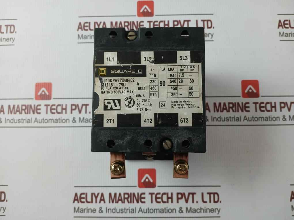 Square D 8910Dpa93S40V02 Definite Purpose Contactor 120V 60Hz/110V 50Hz