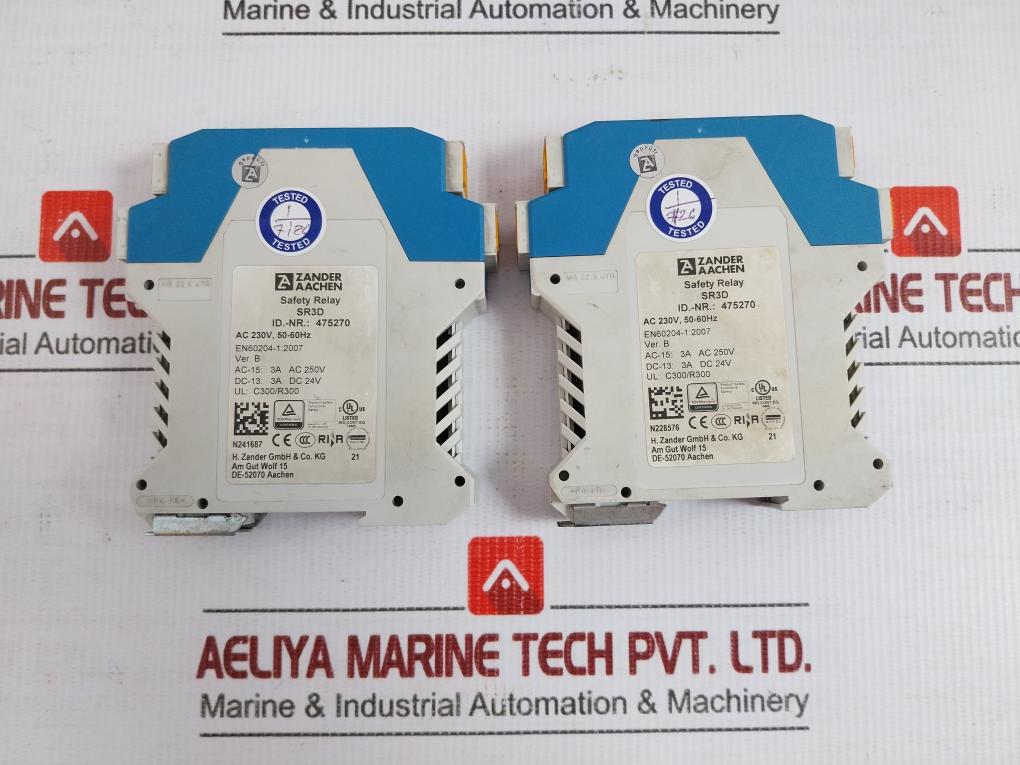 Sr3D Zander Aachen Ac 230V,50/60Hz Safety Emergency Stop Relay