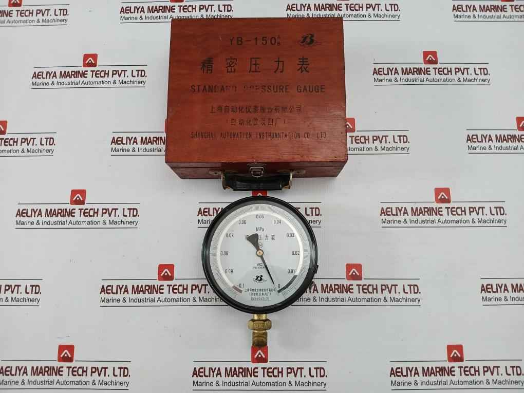 Standard Pressure Gauge Part No Yb-150 Shanghai Automation Range-0.1 To 0 Mpa