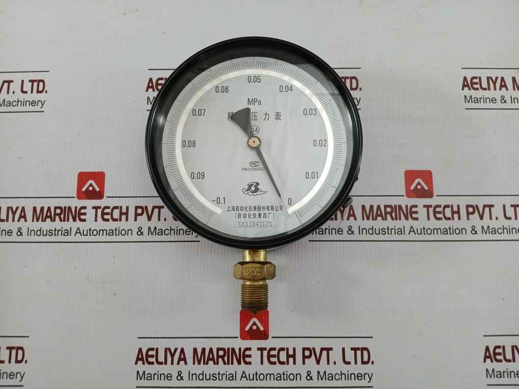 Standard Pressure Gauge Part No Yb-150 Shanghai Automation Range-0.1 To 0 Mpa