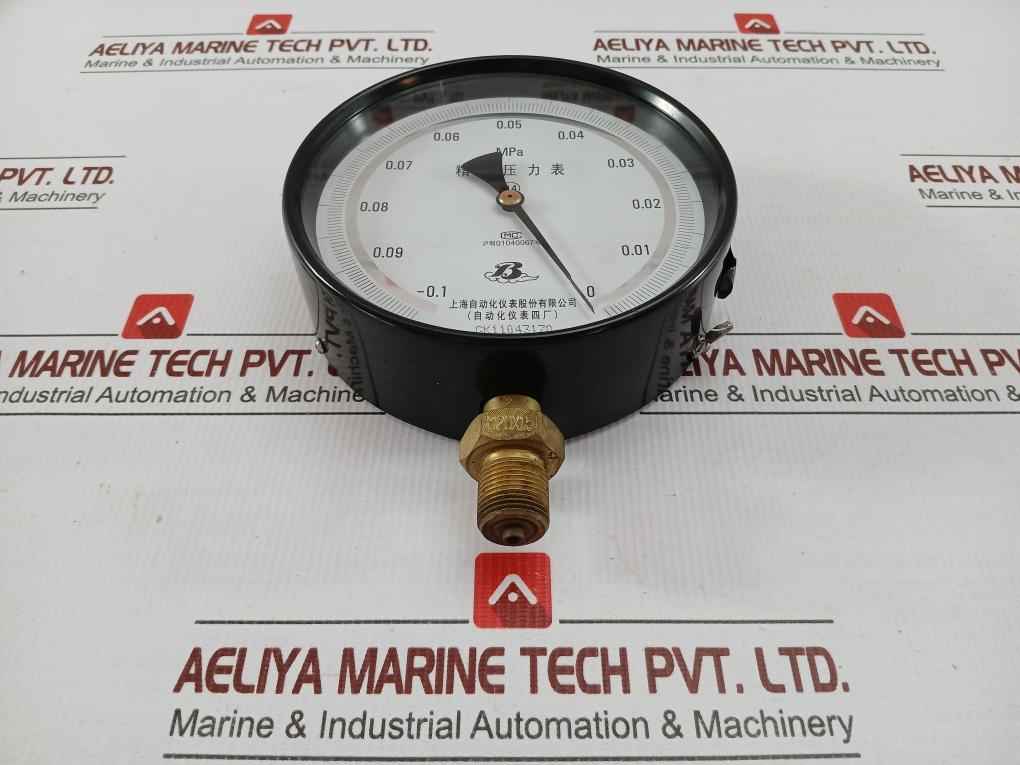 Standard Pressure Gauge Part No Yb-150 Shanghai Automation Range-0.1 To 0 Mpa