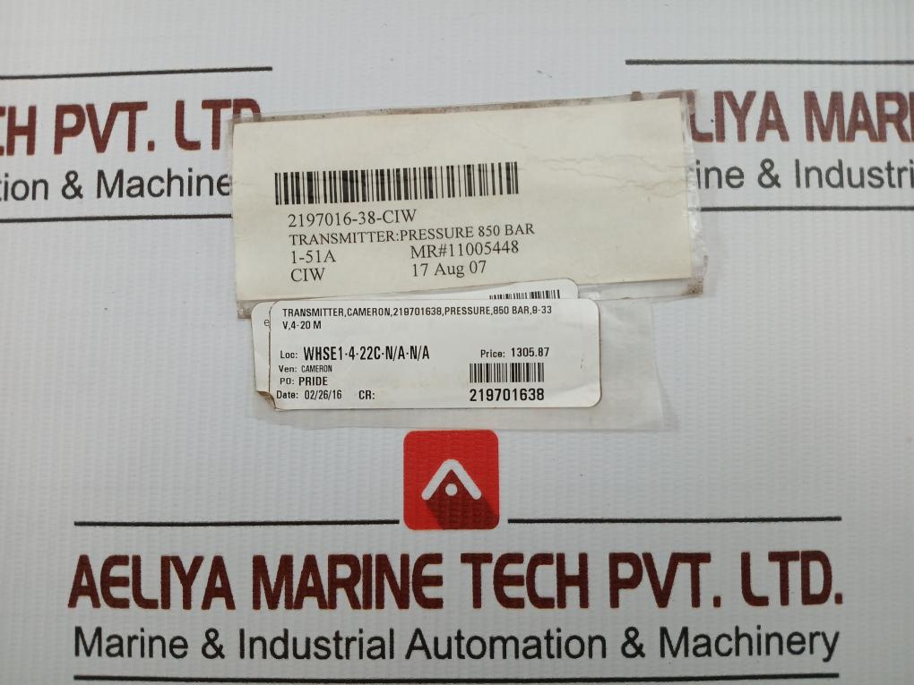 Sts Pressure Transmitter 4-20Ma 0–850 Bar Vart020-4
