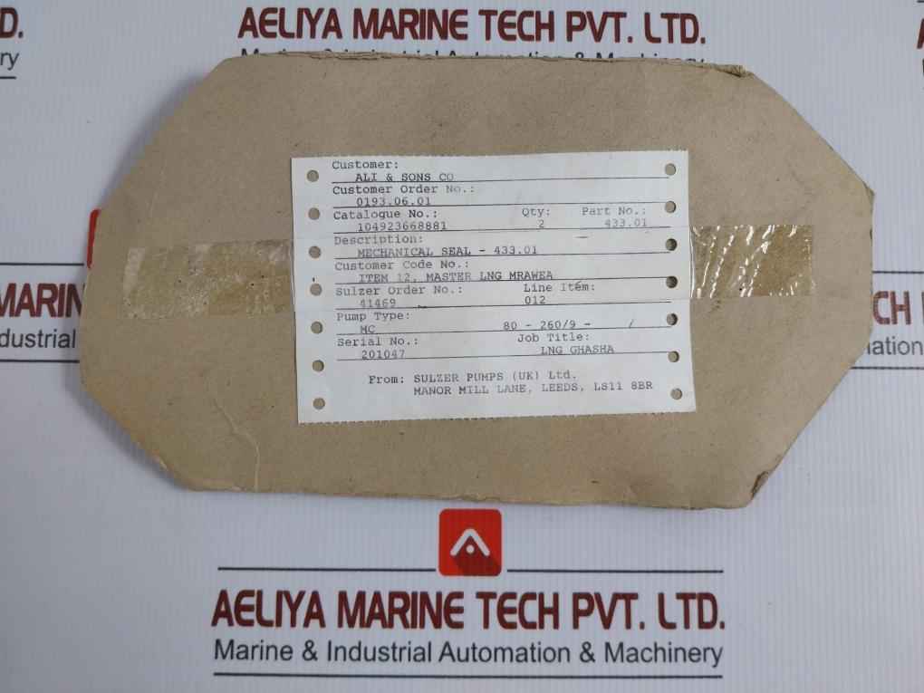 Sulzer Mechanical Seal Set 433.01