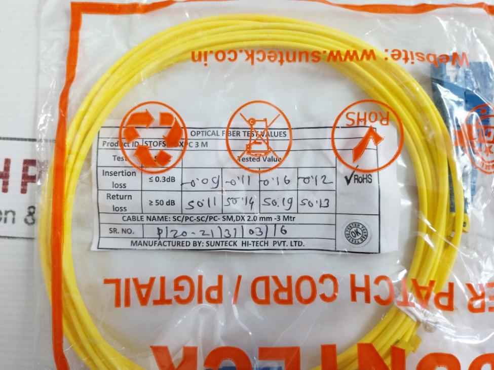 Sunteck Fiber Optic Cable Stofsmdxpc 3 M