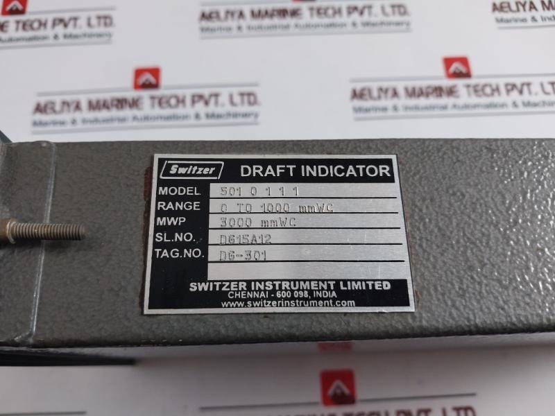 Switzer Instrument 501 0 1 1 1 Draft Indicator 3000 MMWC Used