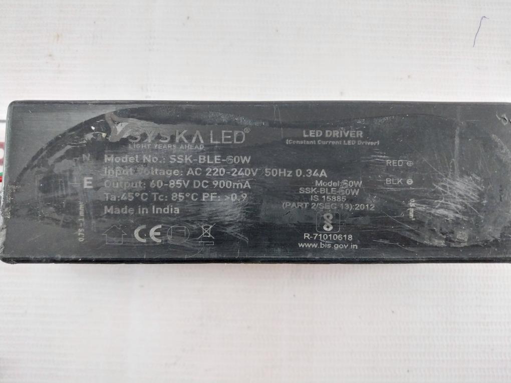 Syska Led Ssk-ble-60W Constant Current Led Driver Ac220-240V 50Hz