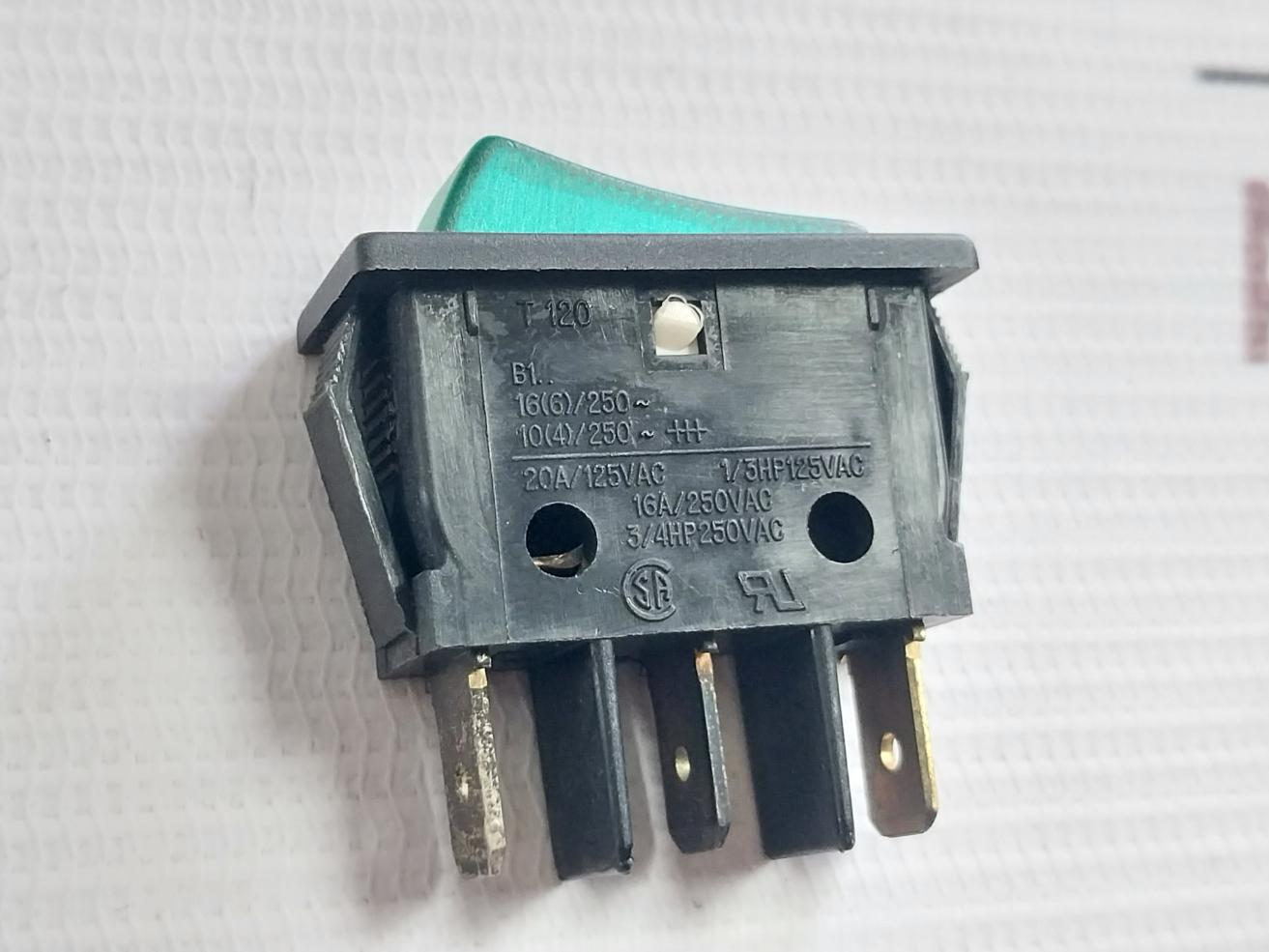 T 120 Coffee Machine Green Rocker Switch 321300-0001