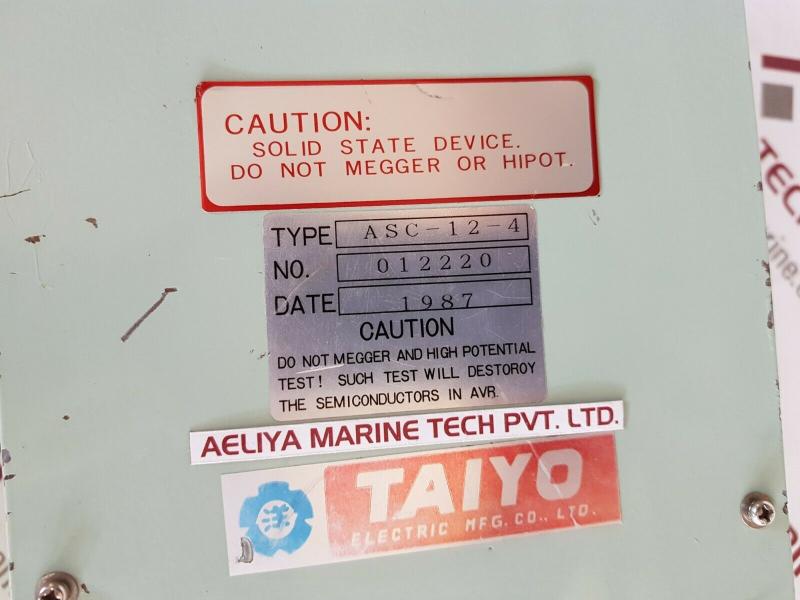 Taiyo Asc-12-4 Automatic Voltage Regulator 012220 Avr 1