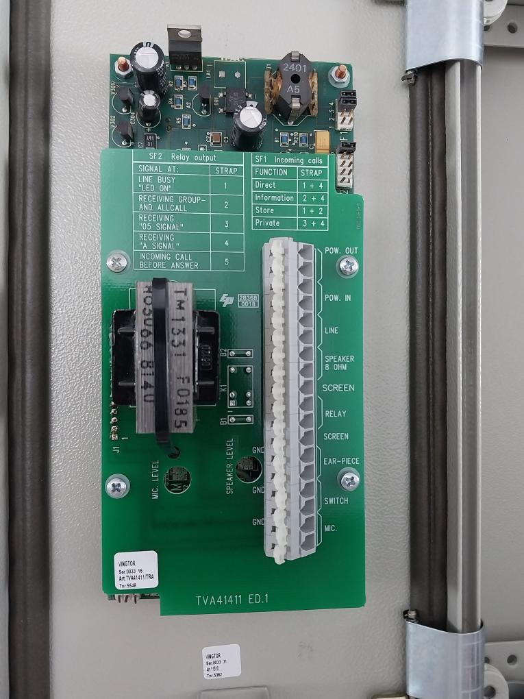 Talk-back System Back Panel Module Tva41411/Tra Vingtor Marine Der41410