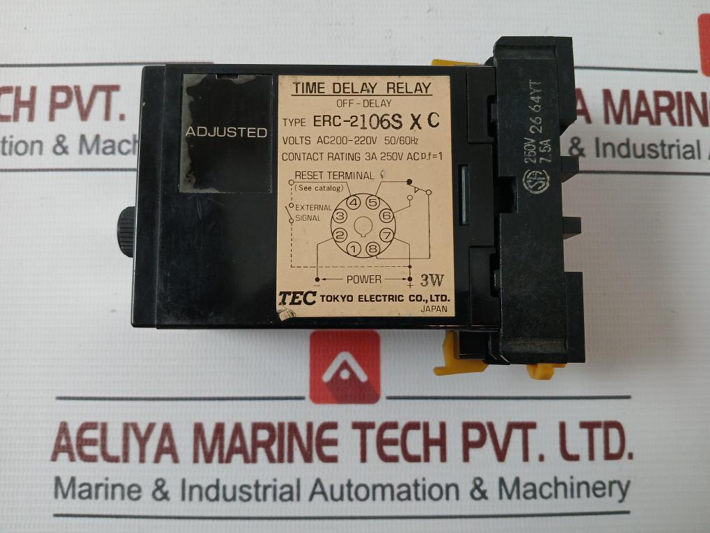 Tec Erc-2106S Xc Time Off Delay Relay With Base 0-6 Sec