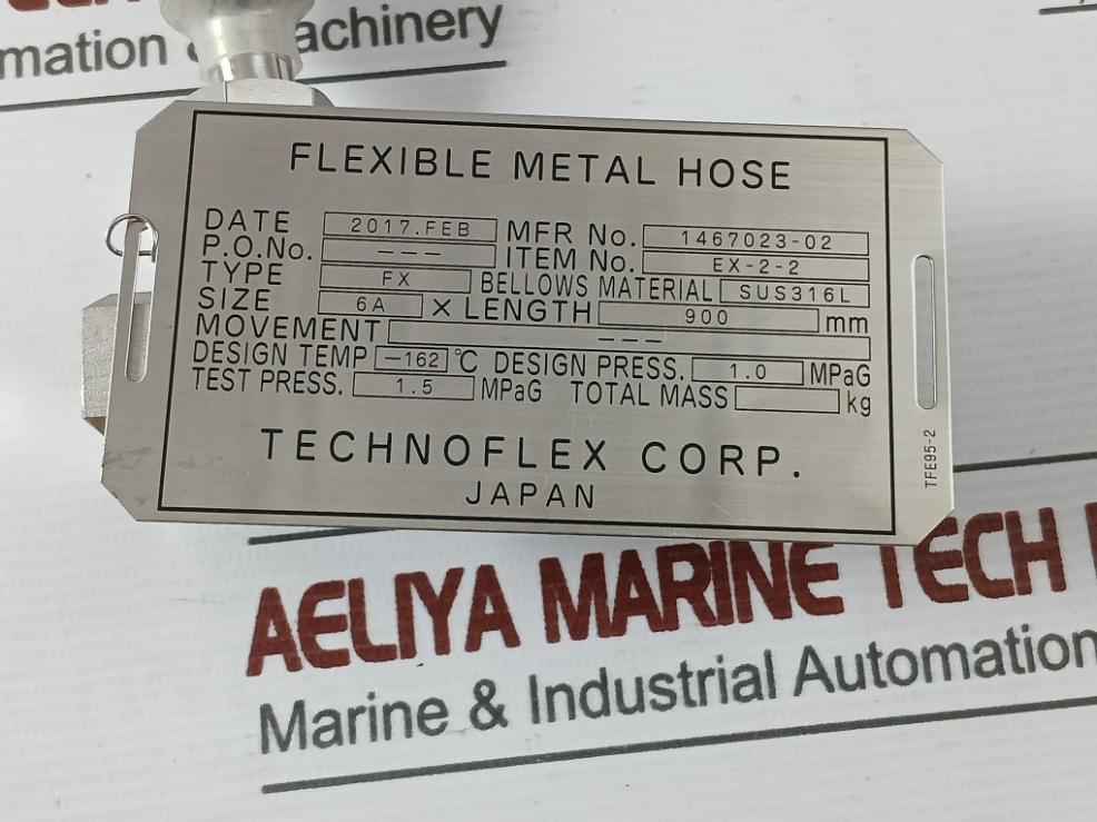 Technoflex Ex-2-2 Flexible Metal Hose 6Ax 900 Mm Sus316L