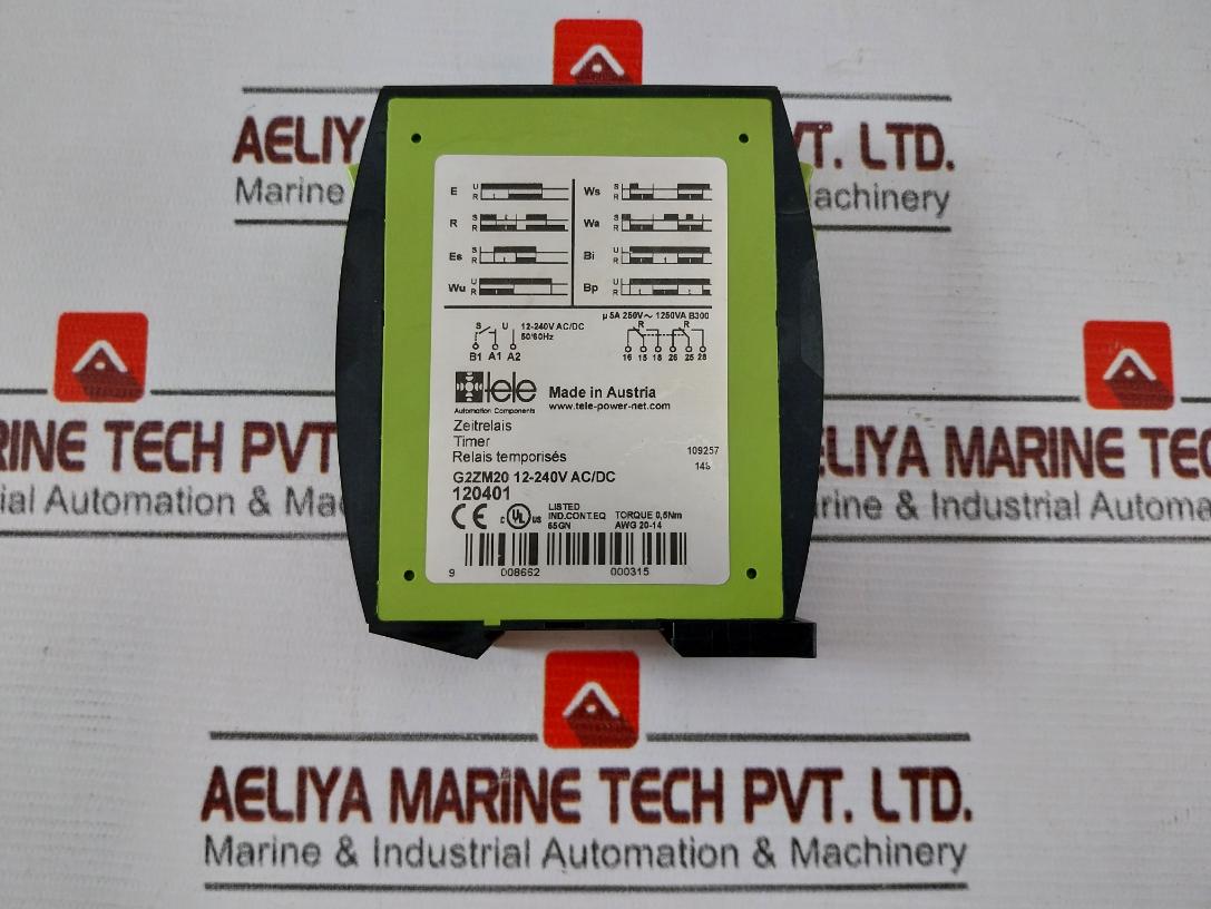 Tele G2Zm20 Time Delay Relay 12-240V Ac/Dc 5A 250V 50/60Hz