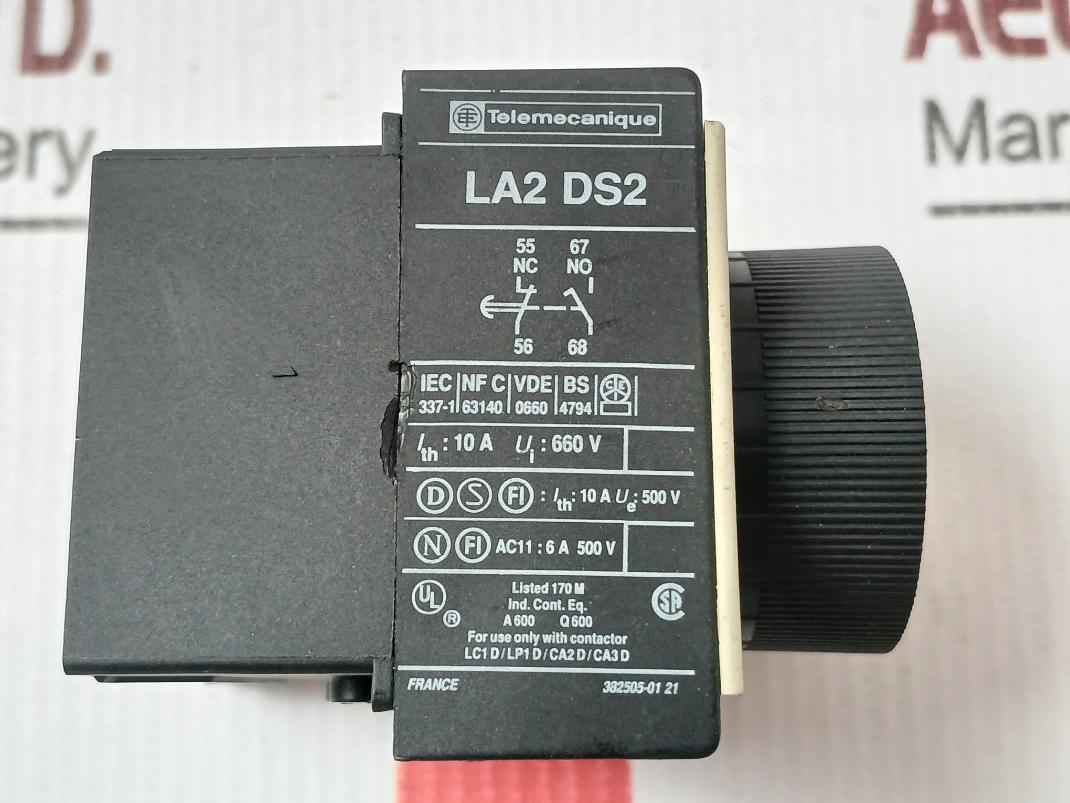 Telemecanique La2 Ds2 Time Delay Auxiliary Contact Block 660V 10A