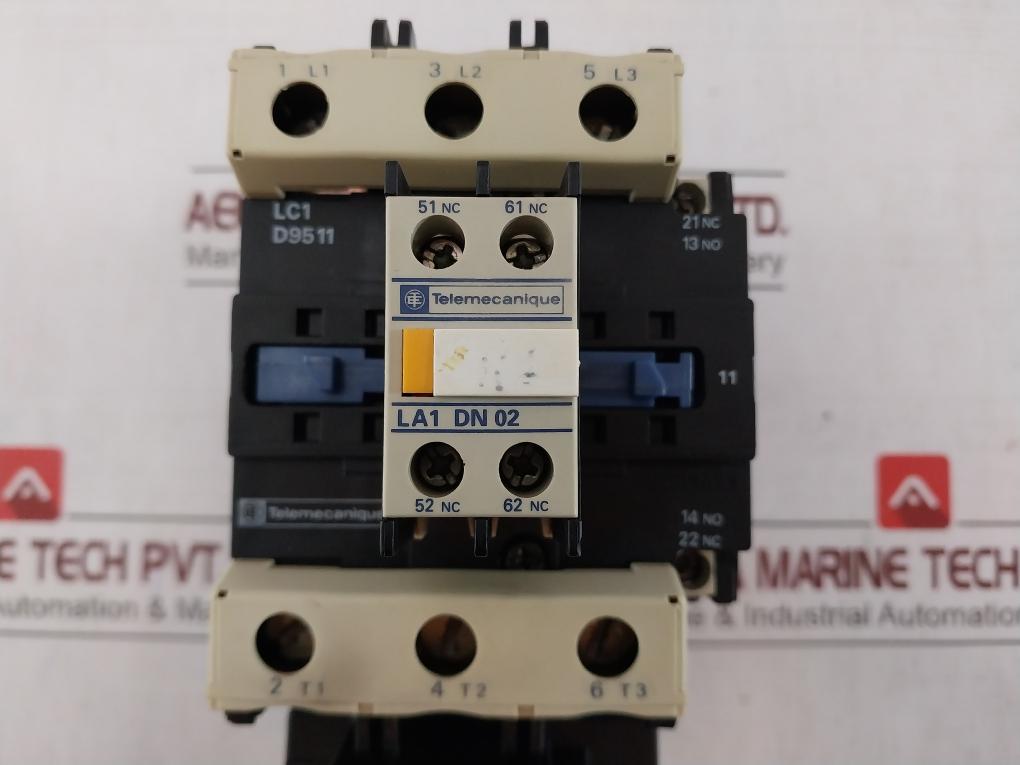 Telemecanique Lc1 D9511 Contactor, Lr2D33 Overload Relay, La1Dn02 Contact Block