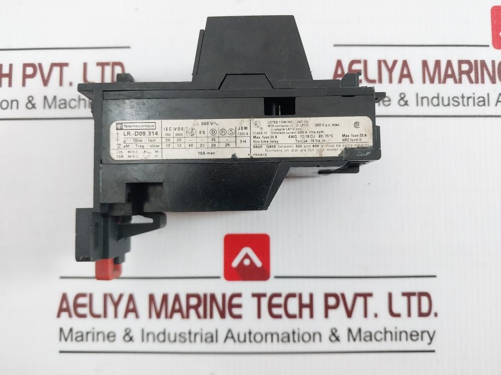 Telemecanique Lr1-d09314 Overload Relay La7 D09 64, 660V~ 10A 600Vac Jem 1356-s