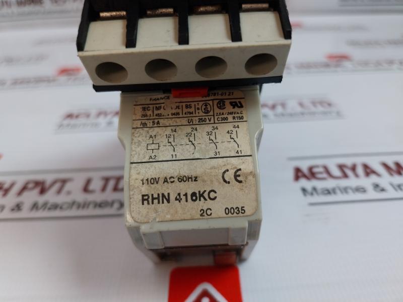 Telemecanique Rhn 416kc Relay 110v Ac 60hz 366781-01-21