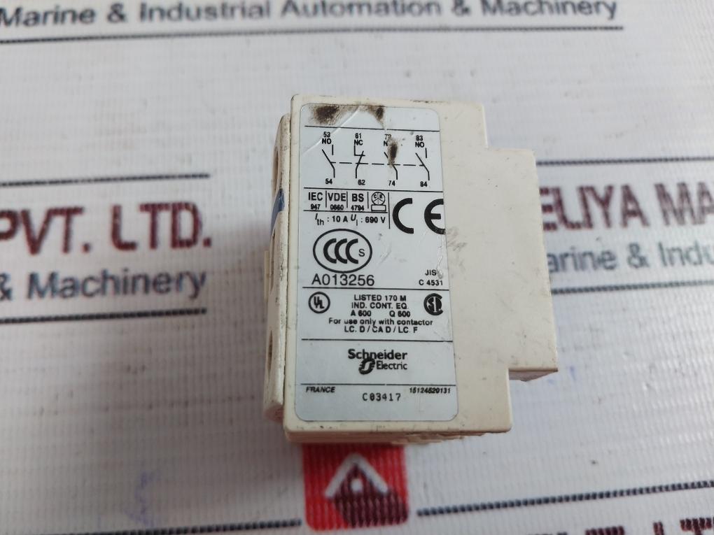 Lot Of 2X Schneider Electric/Telemecanique Ladn31 Auxiliary Contact Block 10A