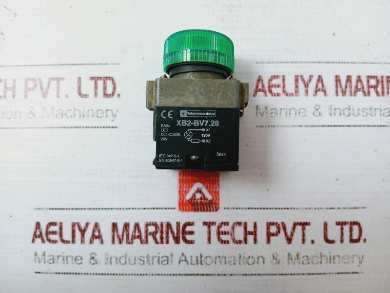 Telemecanique Xb2-bv7.28 Signalling Indicator Led Green 28V, 130V