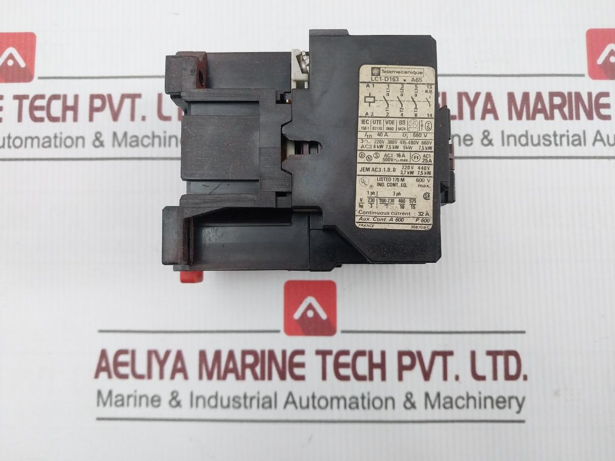 Telemecanique Lc1-d163•A65 Contactor 660V 40A 50-60Hz